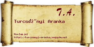 Turcsányi Aranka névjegykártya